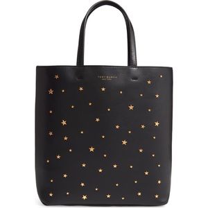 NWT Tory Burch star-stud small leather black